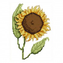 11CT Stamped Cross Stitch Kits Sunflower Living Room Wall Decor DIY Embroidery Kits, 9x13inch