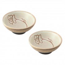 2 Pcs 2 oz Chinese Kungfu Teacup Handcraft Kapok Crude Pottery Japanese Tea Cup Ceramic Wine Cup