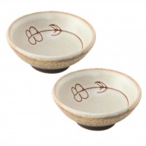 2 Pcs 2 oz Chinese Kungfu Teacup Handcraft Flower Crude Pottery Wine Cup Japanese Tea Cup
