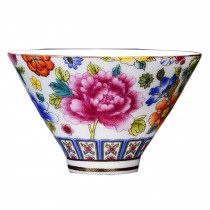 2.5 oz Flower Handmade Enamel Painted Porcelain Tea Cup Chinese Kungfu Teacup Wine Cup, White