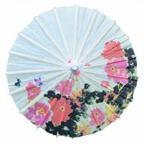 Blooming Peony Vintage Chinese Paper Umbrella Parasol for Home Decoration, 11.8 inch