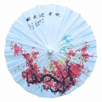 Plum Blossom Chinese Paper Umbrella for Wedding Party Decorations, 11.8 inch