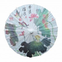 Lotus Small Size Decorative Chinese Paper Umbrella DIY Art and Craft Decoration, 11.8 inch