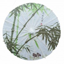 Small Size Bamboo Chinese Paper Umbrella DIY Craft Decoration, 11.8 inch