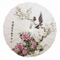 Magpie Chinese Paper Umbrella Photography Props Small Size Party Decoration, 11.8 inch