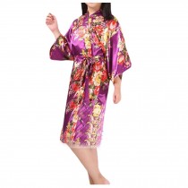 Girls Yukata Robes Kimono Robe Khan-Steamed Clothing Pajamas, Purple
