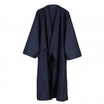 Men's Yukata Robes Kimono Robe Khan Steamed Clothing Pajamas, Navy Blue