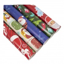 10 Rolls Christmas Gift Wrapping Paper Holiday Wrapping Paper Red Green Blue Random Pattern