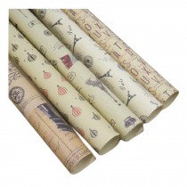 10 Rolls Vintage Kraft Paper Gift Wrapping Paper Birthday Holiday Wrapping Paper Random Color
