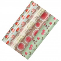 8 Rolls Fruits Gift Wrapping Paper Roll Birthday Holiday Baby Shower Gift Wrap Strawberry Watermelon Cherry Grapefruit Random Pattern