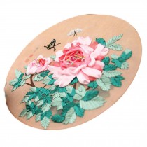 Pink Peony Ribbon Embroidery Kit Cross Stitch Kit Embroidery for Beginner DIY Art Craft Decoration
