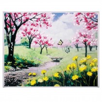 Ribbon Embroidery Butterfly Spring Flower Blooming Kit 3D Painting DIY Wall Decor Stamp Needle Work