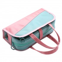 Large Capacity Handhold Pencil Pen Case Travel Make Up Cosmetic Bag, Pink Blue