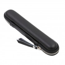 Leather Hard Shell Zipper Single Pen Case Holder Pen Pencil Protective Box