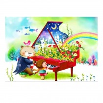 500 Piece Jigsaw Puzzle for Adults Wooden Puzzle Game Toy - Bear Playing Piano