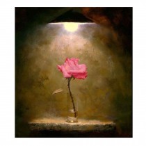 500 Pieces Jigsaw Puzzle for Adults Wooden Puzzle Game Decoration Gift - Oil Painting Lonely Pink Rose