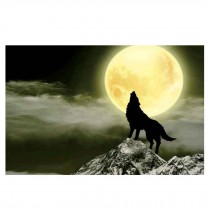500 Piece Jigsaw Puzzle for Adults Wooden Puzzle Game Decoration Gift, Wolf Moon Night Howl