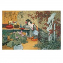 500 Piece Jigsaw Puzzle for Adults Wooden Art Puzzle Chinese Paintings Ancient Beauty, Court Women