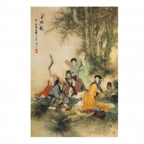 500 Piece Jigsaw Puzzle for Adults Wooden Puzzle Chinese Painting Art, Five Old Men