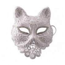 Elegant White Lace Fox Masquerades Mask Mardi Gras Deecorations Masks for Womens