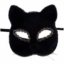 Halloween Fox Mask Novelty Face Mask Halloween Mardi Gras Costume Accessory, Black
