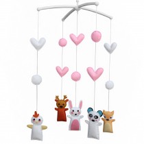 Handmade Cute Animal Baby Crib Mobile Hanging Kids Room Nursery Decor, Chick Rabbit Fox