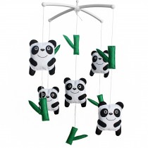Handmade Baby Crib Mobile Kids Room Nursery Decor Baby Musical Mobile,Panda and Bamboo