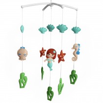 Baby Crib Mobile Baby Musical Mobile Crib Mobile for Girls Nursery Decor, Mermaid Princess In the Ocean