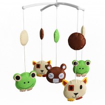 Baby Crib Mobile Nursery Decoration Baby Musical Mobile for Boys and Girls, Flog Bear Dog