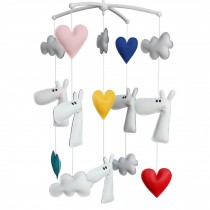 Baby Musical Mobile Nursery Decoration Crib Mobile, White Deer Cloud Colorful Heart