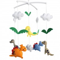 Baby Crib Bell Handmade Musical Mobile Baby Shower Gift Colorful Dinosaur Nursery Decor