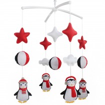 Handmade Baby Crib Musical Mobile Bell Penguin Baby Shower Gift Nursery Decor