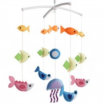 Colorful Fish Handmade Baby Crib Mobile Infant Toy Nursery Decor Musical Crib Mobile, Sea World