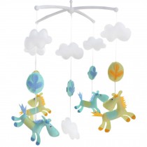 Handmade Baby Crib Mobile Infant Toy Animal Baby Nursery Mobile Hanging Bed Decor Boys Girls Baby Shower Gift, Cute Horse