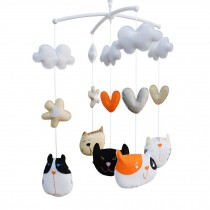 Cute Cats Handmade Baby Crib Mobile Animal Baby Nursery Mobile Toy Hanging Decor Boys Girls Baby Shower Gift