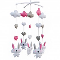Little White Rabbit Handmade Baby Crib Mobile Animal Baby Nursery Mobile Toy Hanging Decor Boys Girls Baby Shower Gift