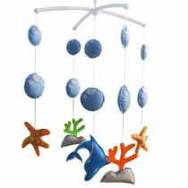 Starfish and Coral Baby Crib Mobile Nursery Decor Musical Crib Mobile for Girls Boys Gift Baby Mobile, Underwater World