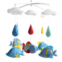 Cute Baby Crib Mobile Nursery Decor Colorful Ocean Fishes Musical Crib Mobile for Girls Boys Baby Shower Gift
