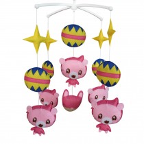 Pink Handmade Animal Musical Crib Mobile Hanging Nursery Room Decor Baby Mobile for Crib