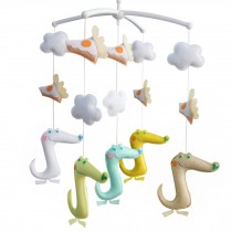 Crocodile Handmade Animal Musical Crib Mobile Hanging Nursery Room Decor Baby Mobile for Crib