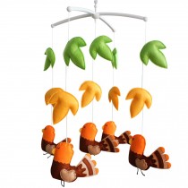 Handmade Baby Crib Mobile Baby Musical Mobile Nursery Room Hanging Animal Toy Decor, Orange Turkey