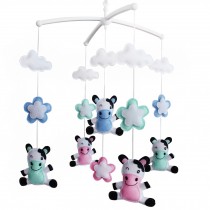 Handmade Baby Crib Mobile Baby Musical Mobile Nursery Room Hanging Animal Toy Decor, Milk Cow