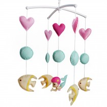 Mermaid Princess and Fish Baby Crib Mobile Infant Room Hanging Toy Nursery Bed Decor Baby Girls Musical Mobile