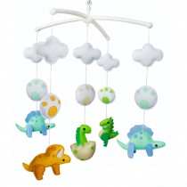 Baby Crib Musical Mobile Bell Handmade Crib Mobile Colorful Nursery Decor Baby Boy Shower Gift, Newborn Dinosaurs