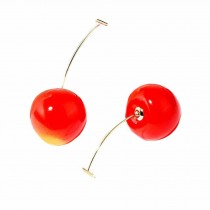 3D Lifelike Cute Red Cherry Earring Fruit Drop Dangle Earring Resin Studs Earrings for Women Jewelry Gift