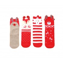 4 Pairs Children Socks For 3-5 Year-old Boys&Girls Thick Short Stockings Kids Cute Crew Socks Warm