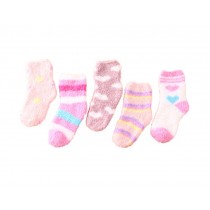 4 Pairs Baby Girls Socks For 3-5 Year-old Girls Thick Short stockings Kids Cute Crew Socks Warm
