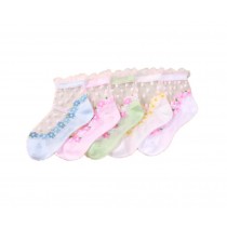 5 Pairs Children Socks For 3-5 Year-old Girls Short Stockings Transparent Kids Crew Socks