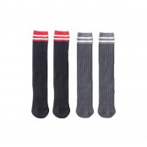 4 Pairs Stripe Children Socks Boys&Girls Long Stockings For Spring Kids Socks 35cm, D
