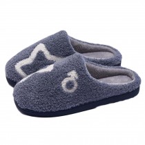 Men Slippers Winter Warm Plush Slippers Indoor Outdoor House Shoes, Blue